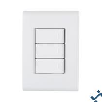 Conjunto 4x2 com 3 Interruptores Simples 10 A 250 V Tramontina Liz Branco Cor:Branco Conjunto 4x2 com 3 Interruptores Simples 10 A 250 V Tramontina Liz Branco Cor:Branco
