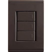 Conjunto 4x2 Com 3 Interruptores Simples 10 A 250 V Tramontina Liz Grafite Tramontina