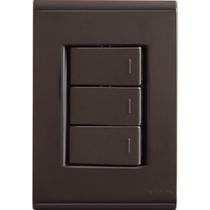 Conjunto 4x2 com 3 Interruptores Simples 10 a 250 V Tramontina Liz Grafite Tramontina Conjunto 4x2 com 3 Interruptores Simples 10 a 250 V Tramontina Liz Grafite Tramontina