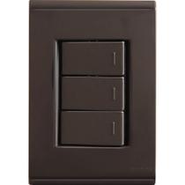 Conjunto 4x2 com 3 Interruptores Simples 10 A 250 V Tramontina Liz Grafite Conjunto 4x2 com 3 Interruptores Simples 10 A 250 V Tramontina Liz Grafite