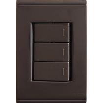 Conjunto 4x2 com 3 Interruptores Simples 10 A 250 V Tramontina Liz Grafite Conjunto 4x2 com 3 Interruptores Simples 10 A 250 V Tramontina Liz Grafite