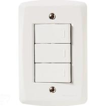 Conjunto 4x2 Com 3 Interruptores Simples 10 A 250 V Tramontina Lux2 Branco Tramontina