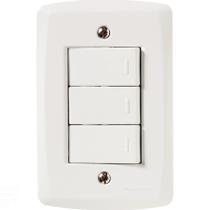 Conjunto 4x2 com 3 Interruptores Simples 10 A 250 V Tramontina Lux2 Branco