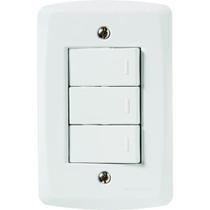 Conjunto 4x2 com 3 Interruptores Simples 10 A 250 V Tramontina Lux2 Branco