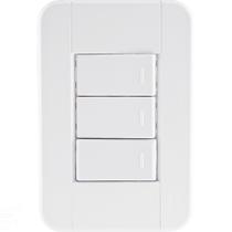 Conjunto 4x2 com 3 Interruptores Simples 10 A 250 V Tramontina Tablet Branco Conjunto 4x2 com 3 Interruptores Simples 10 A 250 V Tramontina Tablet Branco