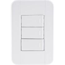 Conjunto 4x2 com 3 Interruptores Simples 10 A 250 V Tramontina Tablet Branco Conjunto 4x2 com 3 Interruptores Simples 10 A 250 V Tramontina Tablet Branco