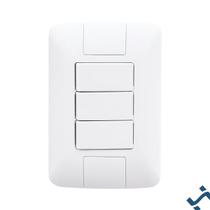 Conjunto 4x2 com 3 Interruptores Simples 6 A 250 V Tramontina Aria Branco Cor:Branco Conjunto 4x2 com 3 Interruptores Simples 6 A 250 V Tramontina Aria Branco Cor:Branco