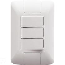 Conjunto 4x2 Com 3 Interruptores Simples Tramontina Aria 6 A 250 V Branco Tramontina