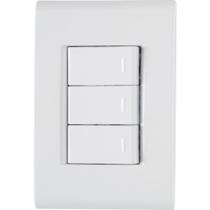 Conjunto 4x2 com 3 Interruptores Simples Tramontina Liz 10 A 250 V Branco Conjunto 4x2 com 3 Interruptores Simples Tramontina Liz 10 A 250 V Branco