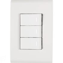Conjunto 4x2 com 3 Interruptores Simples Tramontina Liz 10 A 250 V Branco