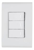 Conjunto 4x2 Com 3 Interruptores Simples Tramontina Liz 10 A 250v Branco