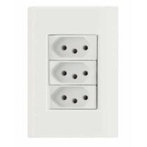 Conjunto 4x2 Com 3 Tomadas 2p+t 10 A 250 V Tramontina Giz Branco Tramontina