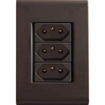 Conjunto 4x2 Com 3 Tomadas 2p+t 10 A 250 V Tramontina Liz Grafite Tramontina Conjunto 4x2 Com 3 Tomadas 2p+t 10 A 250 V Tramontina Liz Grafite Tramontina