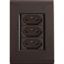 Conjunto 4x2 com 3 Tomadas 2P+T 10 A 250 V Tramontina Liz Grafite