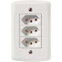 Conjunto 4x2 com 3 Tomadas 2P+T 10 A 250 V Tramontina Lux2 Branco