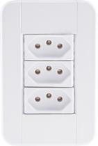 Conjunto 4x2 com 3 Tomadas 2P+T 10 A 250 V Tramontina Tablet Branco