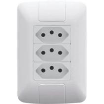 Conjunto 4x2 Com 3 Tomadas 2p+T 10a/250v Tramontina Aria Conjunto 4x2 Com 3 Tomadas 2p+T 10a/250v Tramontina Aria