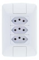 Conjunto 4x2 com 3 Tomadas 2P+T 20 A 250 V Tramontina Aria Branco Conjunto 4x2 com 3 Tomadas 2P+T 20 A 250 V Tramontina Aria Branco