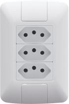 Conjunto 4x2 com 3 Tomadas 2P+T 20 A 250 V Tramontina Aria Branco Conjunto 4x2 com 3 Tomadas 2P+T 20 A 250 V Tramontina Aria Branco