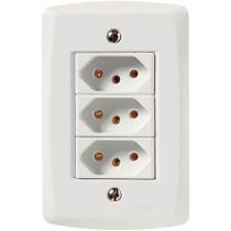 Conjunto 4x2 com 3 Tomadas 2P+T 20 A 250 V Tramontina Lux2 Branco