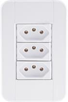 Conjunto 4x2 com 3 Tomadas 2P+T 20 A 250 V Tramontina Tablet Branco