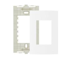 Conjunto 4x2 com 4 teclas simples + 1 tomada 20a Sleek Branco MG