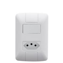 Conjunto 4x2 Interruptor Simples 1 Tomada 2P+T 10A BR ARIA