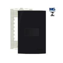 Conjunto 4x2 Interruptor Simples 10a 250v Preto Fosco