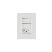 Conjunto 4x2 + Interruptor Simples 10A c/ Tomada Branco