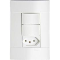 Conjunto 4x2 interruptor simples duplotomada 10a schneider lunare up branco fosco Conjunto 4x2 interruptor simples duplotomada 10a schneider lunare up branco fosco