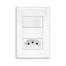 Conjunto 4x2 Interruptor Simples + Tomada 10a Evidence Fame Conjunto 4x2 Interruptor Simples + Tomada 10a Evidence Fame