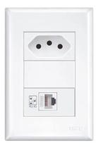 Conjunto 4x2 Tomada 10A + Módulo RJ45 CAT 5E Evidence - Fame