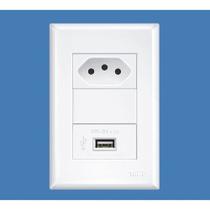 Conjunto 4x2 Tomada 20A Com Usb 15W - 5V - 3A Modular Evidence - Fame