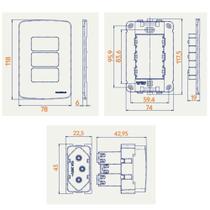 Conjunto 4x2 Tomada 2P+T 10A - Linha B3 (19481) (KIT 10 PEÇAS) Margirius