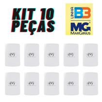 Conjunto 4x2 Tomada 2P+T 10A - Linha B3 (19481) (KIT 10 PEÇAS) Margirius Conjunto 4x2 Tomada 2P+T 10A - Linha B3 (19481) (KIT 10 PEÇAS) Margirius