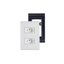 Conjunto 4x2 Tomada Dupla 20A Branco Liz Tramontina