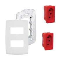 Conjunto 4x2 Tomada Dupla 20A Verm. Pial Plus Normal Legrand