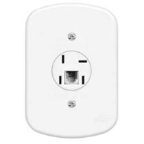 Conjunto 4x2 Tomada Telebras Rj11 Branca - 0408 Fame Blanc
