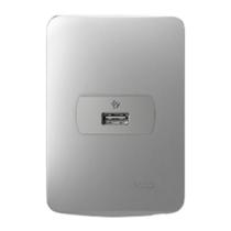 Conjunto 4X2 Tomada USB S3B70812 Miluz Schneider Aluminio Conjunto 4X2 Tomada USB S3B70812 Miluz Schneider Aluminio