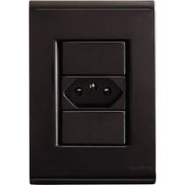 Conjunto 4x2 Tramontina Liz Grafite 1 Tomada 2P+T 10A~250V