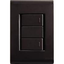 Conjunto 4x2 Tramontina Liz Grafite 2 Interruptores Simples 10A~250V Conjunto 4x2 Tramontina Liz Grafite 2 Interruptores Simples 10A~250V