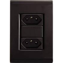 Conjunto 4x2 Tramontina Liz Grafite 2 Tomadas 2P+T 20A~250V