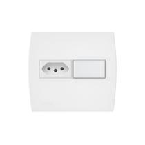 Conjunto 4X4 1 Interruptor Simples 1 Tomada 20A Soprano Ilus
