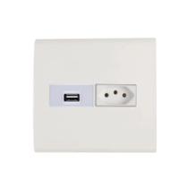 Conjunto 4x4 2 Módulo USB+ Tomada 10A Tramontina Liz Branco Conjunto 4x4 2 Módulo USB+ Tomada 10A Tramontina Liz Branco