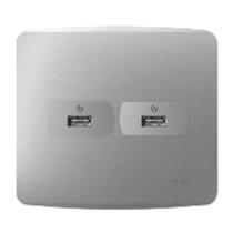 Conjunto 4X4 2 Tomadas USB S3B70812 Miluz Schneider Aluminio