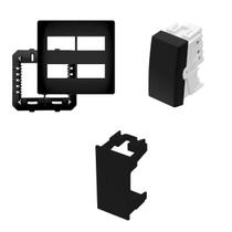 Conjunto 4x4 + 3 Interruptores Simples + 2 Módulos Cego