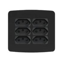 Conjunto 4x4 6 Tomadas 10A Preto Miluz Schneider S3B70341