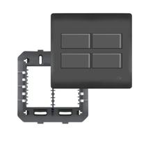 Conjunto 4x4 C/ 2 Interruptores Simples + 2 Paralelos Habitat Black FAME