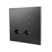 Conjunto 4x4 com 4 Interruptores Inteligente 2 Tomada 10A 250V~ Zigbee Preto Linha Quartzo Soft QZWK4X4B
