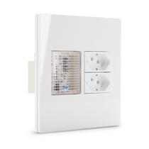 Conjunto 4x4 com Luz De Emergencia + Tomada 10A Infiniti Branco Margirius Conjunto 4x4 com Luz De Emergencia + Tomada 10A Infiniti Branco Margirius